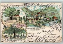 91344 W8551 Muggendorf , Oberfr Lithographie Gasthaus Kohlmann's-Gärtchen Gartenwirtschaft