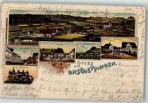 72458 W7470 Onstmettingen 1906 Lithographie Hauptstraße Burg Hohenzollern Gasthaus zur Traube Gasthaus zum Stich Marktplatz Rathaus