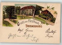99947 O5821 Schönstedt 1898 Lithographie Forsthaus Thiemsburg