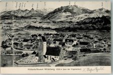 87466 W8967 Mittelberg b Oy 1910 - Vogelschau Mittelberg Kirche Maria Rain