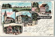 29690 W3033 Schwarmstedt 1899 Gebrauchsspuren Lithographie Marktplatz Villa Kirche Kais. Postamt
