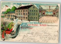 01705 O8210 Freital 1903 Lithographie Potschappel Gasthaus zur frohen Schicht Saal