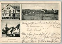 99955 O5821 Lützensömmern 1900 Foto AK Gemeinde-Gasthaus Kirche Schule