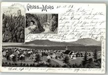 79730 W7886 Murg , Baden 1903 Lithographie Harpolinger Schloss Murgtal