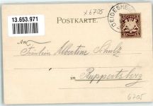 67146 W6705 Deidesheim 1901 Lithographie Kath. Kirche Stadthaus Landschaftsgärtnerei Mees