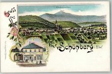94513 W8351 Schönberg , Niederbay Lithographie Kaufmannsladen Strasser