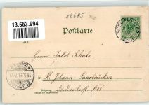 66578 W6685 Schiffweiler 1899 Lithographie Schwesternhaus Rathaus Apotheke Bahnhofstraße
