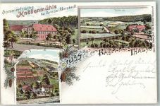 64823 W6114 Groß-Umstadt 1898 Lithographie Gasthaus Knöllenmühle Raibacher Tal Tannenzapfen