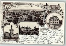 35321 W6312 Laubach , Hess 1906 Lithographie Kriegerdenkmal Schloss Laubach Fridericianum