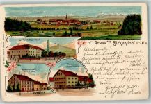 79777 W7899 Birkendorf , Schwarzw 1904 Gebrauchsspuren Lithographie Gasthaus zur Post Warengeschäft Blatter Gasthaus Blatter