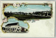 66839 W6612 Außen , Saar Lithographie Gasthaus zum Bahnhof