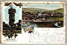 66571 W6686 Eppelborn 1904 Lithographie Kaiser-Eiche Aussichtplatz Bahnhof