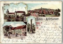 39343 O3241 Bebertal 1901 Lithographie Alvensleben Kriegerdenkmal Schloss Alvensleben Ortsstraße