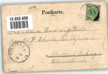 72458 W7470 Onstmettingen 1901 Gebrauchsspuren Lithographie Hahndenkmal Bahnhof Schutzhütte Schloß Hohenzollern Hängender Stein
