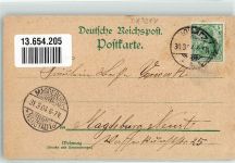 39326 O3214 Rogätz 1904 Gebrauchsspuren Lithographie Schloss Gasthaus zum weissen Stern Elbe