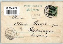 39365 O3221 Dreileben 1899 Lithographie Parkanlage Kirche