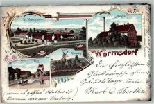 39365 O3221 Wormsdorf 1899 Lithographie Hirschberg Windmühle Molkerei Dorfplatz