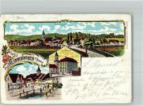 91077 W8524 Neunkirchen a. Brand 1902 Lithographie Kgl. Rentamt Hauptstraße