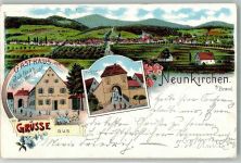 91077 W8524 Neunkirchen a. Brand 1906 Lithographie Forchheimer Tor Gasthaus Haas