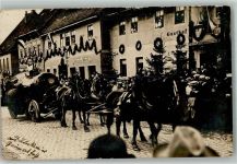 04613 O7403 Lucka , Thür Foto AK Festzug Festwagen Gasthaus Bernhard Werth Ort handschriftlich