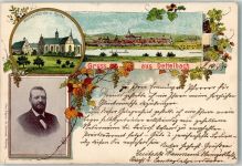 97337 W8716 Dettelbach 1899 Lithographie Wallfahrtskirche Kloster Portraitphoto