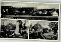Grünberg Zielona Góra 1930 Foto AK Woitscheke Kriegerdenkmal Gasthaus Dorfansicht Bahnpost Berlin-Breslau Zug 31