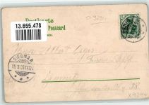 09322 O9294 Penig 1906 Lithographie Gasthaus Feldschlößchen Konzertgarten Springbrunnen