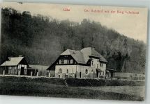 Lähn Wlen 1912 Foto AK Bahnhof Burg Lehnhaus