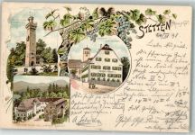 71394 W7053 Stetten im Remstal 1898 Lithographie Kernen-Turm Gasthaus zum Ochsen Heil- und Pflegeanstalt