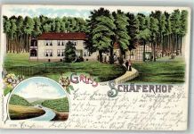 34346 W3510 Hann. Münden 1905 Lithographie Gasthaus Schäferhof Fuldatal