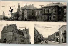 Grätz Grodzisk Wielkopolski 1915 Foto AK Amtsgericht Kloster- Kirche Breitestrasse Schule Feldpost WK I Rekruten Depot