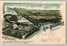 31683 W3063 Obernkirchen 1901 Lithographie Alte-Bückeburg Parkansicht