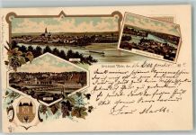 Crossen a.d. Oder Krosno Odrzanskie 1897 Lithographie