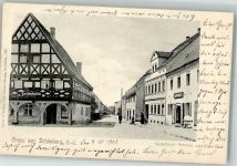 Schönberg Sulikow 1903 Foto AK Goerlitzer Straße Apothekegast zur scharfen Ecke