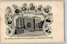 98553 O6056 Schleusingen 1902 Gebrauchsspuren Jubelfeier des Kgl. Preuss. Gymnasium 1902 Direktoren-Portraits