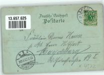 06385 O4372 Aken 1899 Lithographie / Mondschein Postamt Hafen Lagerhaus Bismarck-Eiche E-Werk