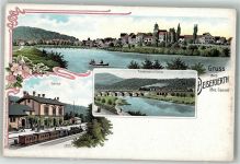 34323 W3509 Beiseförth Lithographie Fuldabrücke Bahnhof Die Fulda