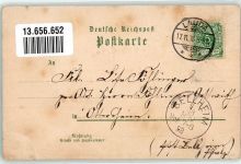 97922 W6970 Lauda 1898 Lithographie Marien-Kapelle Gasthaus zur Eisenbahn Bahnhof