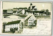 88339 W7967 Reute b Aulendorf, Württ Lithographie Gasthaus zur Sonne Pfarrhaus