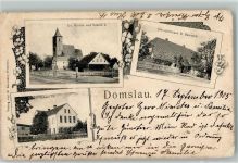 Domaslaw Domslau 1905 Gebrauchsspuren Ev. Kirche Geschäft Ev. Schule