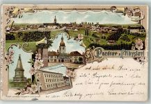 Pribyslav Primislau 1899 Lithographie Schloss Denkmal Marktplatz