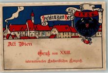 83334 W8221 Wien Lithographie Kirche Eucharistischer Kongreß Freisinger Hof 1586