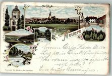 Nyrsko Neuern 1898 Lithographie Schloss Bistritz Ringplatz