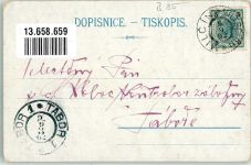 Milicin Miltschin 1902 Gebrauchsspuren Lithograpie Kirche Schule Kapelle