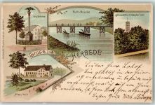 58452 W5810 Herbede 1898 Gebrauchsspuren Lithographie Ruhrbrücke Alten Hain Kriegerdenkmal Der hübsche Turm Bahnpost Vohwinkel Zug 820