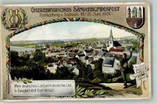 09669 O9262 Frankenberg , Sachs 1909 Gebrauchsspuren Erzgebirgisches Sängerbundesfest 1909 Wappen Wanderer