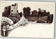 Kynast Chojnik 1892 Lithographie Burg Vorläufer