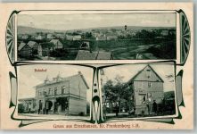 35099 W3559 Ernsthausen , Kr Frankenberg, Eder 1910 - Bahnhof Kolonialwaren-Handlung Mengel