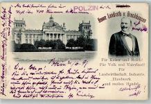 Bad Polzin Polczyn-Zdroj 1898 Gebrauchsspuren Deutscher Reichstag Berlin Landrat v. Brockhauen Ort lt. Stempel