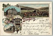 Prachatice Prachatitz 1897 Gebrauchsspuren Lithograpie Kaserne Studentenwohnheim Pension Gymnasium